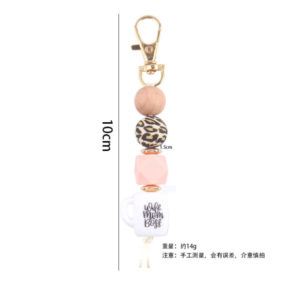 Wholesale Silicone Beaded Keychain Bracelet Leopard Print Korean Style Bag Charm Graduation Gift
