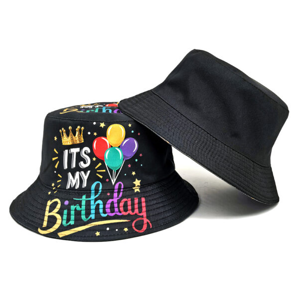 Wholesale Crown Pattern Bucket Hat Unisex Sun Protection Double Sided Birthday Party Hat