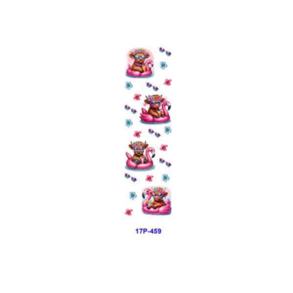 oly-62b4704fcdcf48d21038d0b9fa8bbebb Wholesale 2/8/16pcs Cute Pink Flamingo Float Cow Floral Series UV DTF Pen and Bookmark Stickers