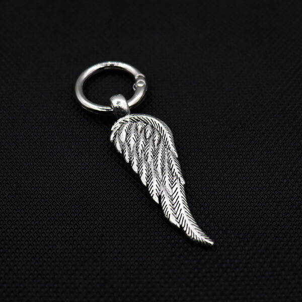oly-62c2cb0774d004f2eb441bcb28aad4f2 Wholesale Angel Wings Alloy Keychain, Silver Fashion Accessory for Car Keys and Bags