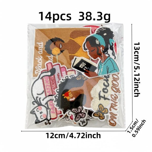 oly-62c4148746fe7996d205e6d4c80e9c58 Wholesale Embroidered Black Girl Empowerment Patch Set Decorative Iron-On Applique for Clothes Bags Boutique Gift