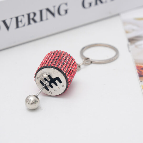 Wholesale Metal Car Shift Knob Keychain Chic White Accessory for Auto Enthusiasts Gift