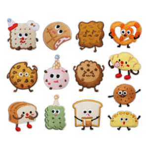 Wholesale Cute Dessert Embroidery Patch Toast Cookie Fashion Accessory for Clothing Bags Resale Gift