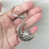 Wholesale Vintage Sun and Moon Gold Tone Alloy Keychain Pendant Boutique Resale Accessory