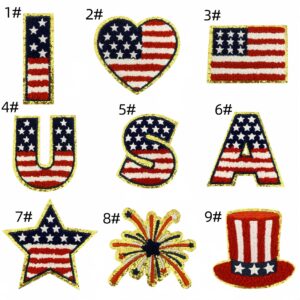 Independence day cloth patch set 9 pieces