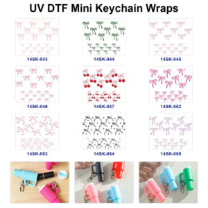 oly-6336d198ecb329bfd062c2e418e17bf9 Wholesale 2/4/8pcs Bow Cherry Flower Pattern Mini Cup Keychain Sticker