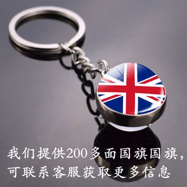 Wholesale Metal Keychain Egypt Flag Glass Ball Decorative Accessory