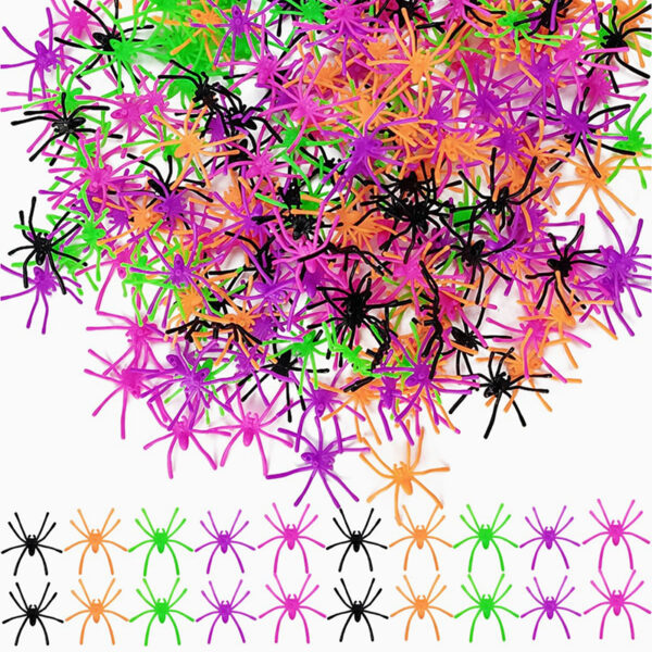 Wholesale Colorful Plastic Spider Decorations for Halloween Party Resale Supplies