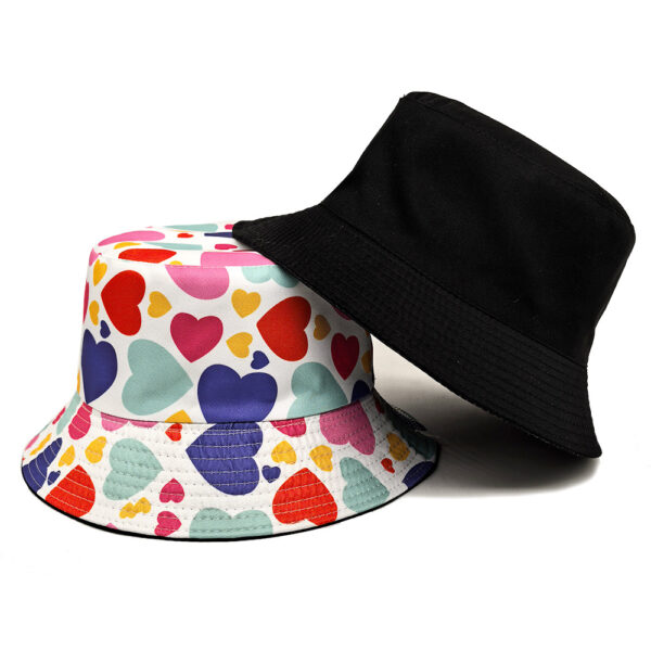 Wholesale Double Sided Love Pattern Fisherman Hat Sunscreen Outdoor Casual Bucket Hat
