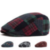 Wholesale Color Block Beret Cap Adjustable Flat Top Curved Brim Spring Autumn Fashion Accessory