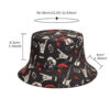 oly-63d179ca407a4c1a201b1e047bed3efc Wholesale Black Finger Guitar Print Fisherman Hat Unisex Sunscreen Double-Sided Dome Cap Fashion Gift