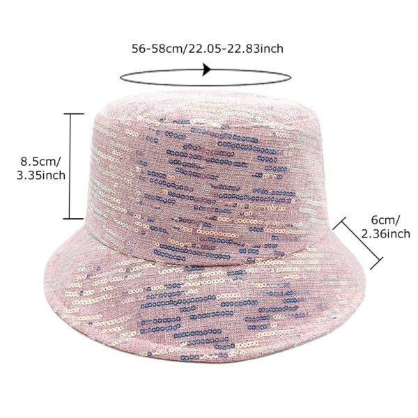 Wholesale Fashion Sequin Fisherman Hat with Sun Protection Double Sided Light Pink for Resale
