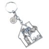 Wholesale Modern Minimalist House Shape Alloy Keychain Pendant with Figurine and Tree Decorative Gift for Couples