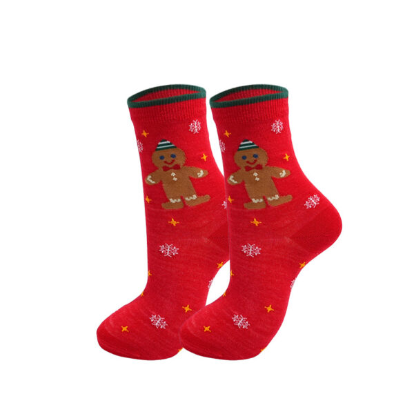 oly-63e6e3d19c3eea3a2b209eff56d2222a Wholesale Cross Border Export Autumn and Winter Cartoon Christmas Socks Santa Claus Gingerbread Snowman Christmas Tree Men's and Women's Mid Calf Socks