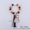 oly-63e7848ba560109685fd5f476a9f910b Wholesale American Style Leopard Print Silicone Bead Bracelet Keychain Pink Boutique Resale Accessory