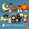 Wholesale Japanese Style Halloween Black Cat Pumpkin Resin Figurine Home Decor