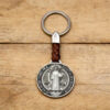 oly-6409165a9d84b09634e63c56172cd1b3 Wholesale St. Benedict Keychain Pendant Leather Rope Bag Charm Fashion Accessory Gift