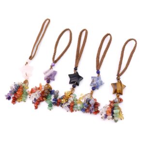 oly-64152b47e134fc2d9ef82b810b32bad7 Wholesale Handmade Agate Bag Charm Star and Moon Pattern Amethyst for Everyday Use