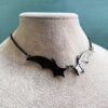 oly-642b66d83722beb9baa56a8928b0b9dc Wholesale Zinc Alloy Gothic Bat Wing Pendant Necklace Silver Plated Chain Trendy Jewelry Accessory for Resale