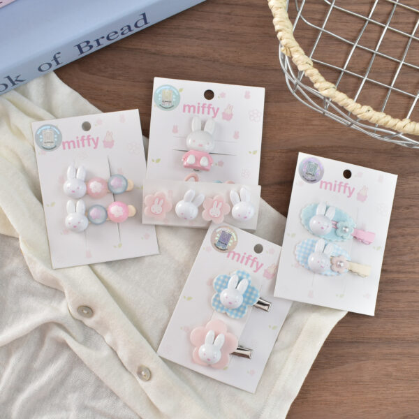 oly-644865f26f7ee875d3e2eda77e51a42f Wholesale ABS Plastic Hair Clips Set Spring Rabbit Design Cute Fashion Accessory for Girls