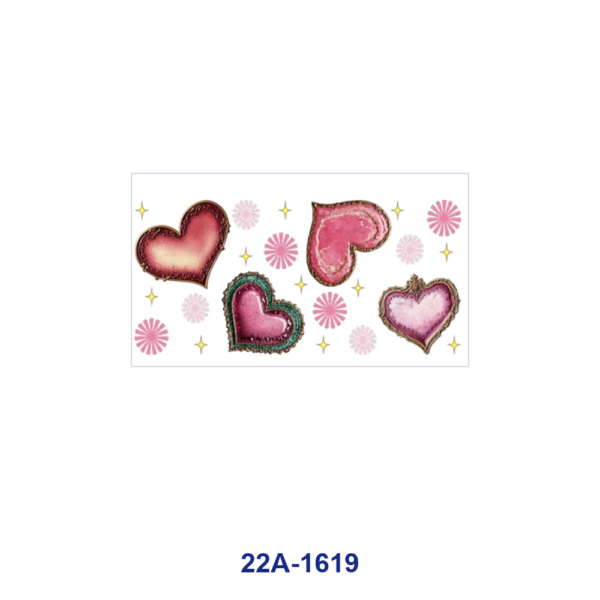 oly-644be0f6c0b35864aefc4b6b89662b83 Wholesale 5pcs Retro Frayed Edge Watercolor Gradient Multi Tone Heart Tiny Star Ornament Cup Wrap Decor Prints 16oz UV DTF Wraps