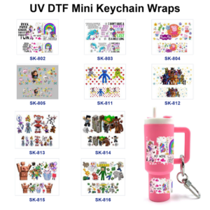 Wholesale 8pcs Fantasy Creature Rainbow Hand Drawn Figure Casual Text Decor Mini Cup Keychain Sticker OLY Exclusive