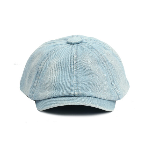 Wholesale Chic Octagonal Cap Black Sunscreen Hat Short Brim Dome Top Four Seasons Gift for Casual Wear