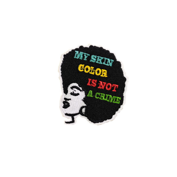 Wholesale Polyester Thread Cartoon Black Girl Embroidered Patch for Clothing Decorative DIY Sticker