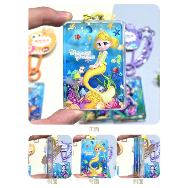 oly-64b01daea0dcb91b0a9828c542ad2835 Wholesale Acrylic Oil-Infused Mermaid Card Keychain Bag Charm Car Key Accessory Gift