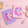 oly-64b636d686cbbfdba90442d7f9da7906 Wholesale Plush Creative Notebook with Lock Unicorn Design for Kids School Diary