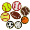 oly-64c4cccb12edd2287063db4c6d252d8c Wholesale Fashion Yellow Round Softball Chenille Embroidered Patch DIY Fabric Applique, Boutique Craft Supply