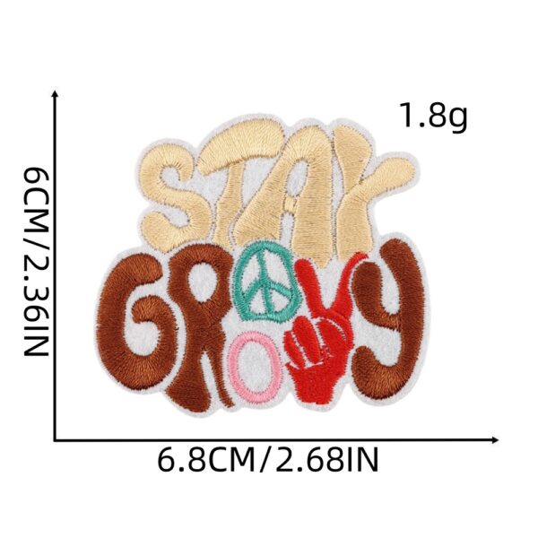 oly-64cb32adf7f4cdeda87245b6cc372bb6 Wholesale Bohemian Embroidered Patches with Yellow Cartoon Letters Polyester Fabric Bag Coat DIY Accessory