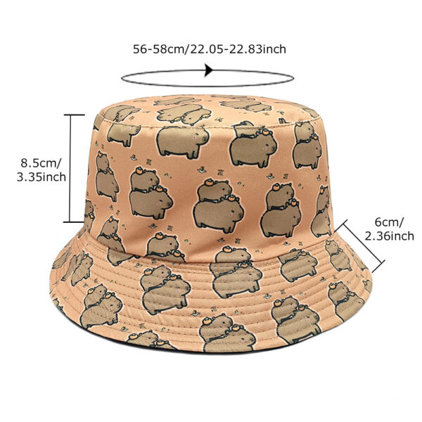 oly-64ce2b045a76d38977110910ca0fb48f Wholesale Capybara Print Bucket Hat Sun Protection Casual Hat for Outdoor Everyday