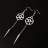 Wholesale Gothic Star Dagger Earrings European Style Metal Jewelry for Everyday Wear