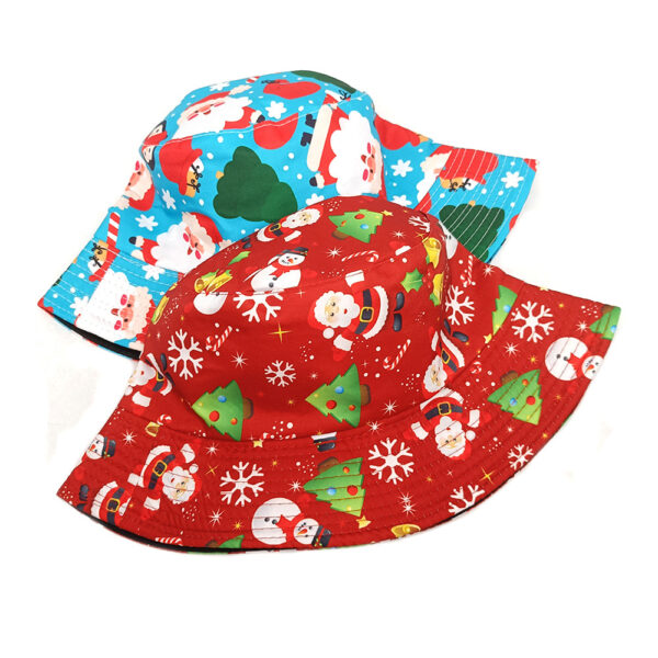 Wholesale Christmas Printed Fisherman Hat with Santa Snowman Snowflake Design for Holiday Party Gifts
