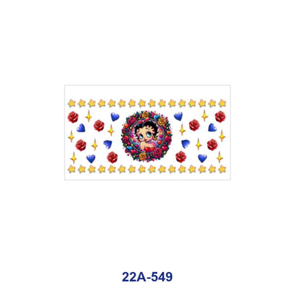 oly-65208469120afc1ebf6963faaea97d7d Wholesale 5pcs Retro Sweet Cartoon Girl Red Rose Heart Golden Star Wreath Mixed Decor Prints 16oz Cup UV DTF Wraps OLY Exclusive
