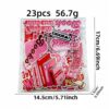 Wholesale Polyester Embroidered Book Patches Pink English Slogan Decorative Set 23pcs Boutique Craft Supply