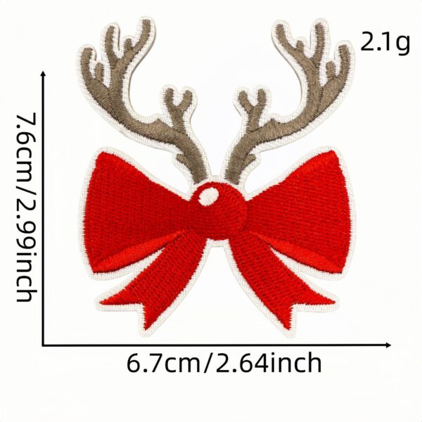 oly-65360cd1621b4df1651c9a880c88aa40 Wholesale Christmas Bow Embroidered Patch Decorative Fashion Accessory for Gift or Boutique Resale