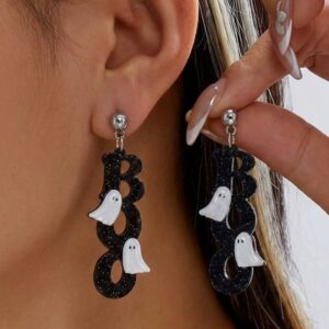 oly-654c9be8f304ccac8818a81283510b4c Wholesale Halloween Funny Ghost Acrylic Drop Earrings Party Wear Fashion Accessory