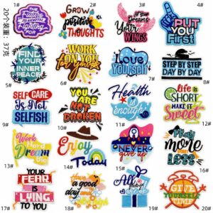 Colorful english alphabet cloth stickers set of 20 pieces