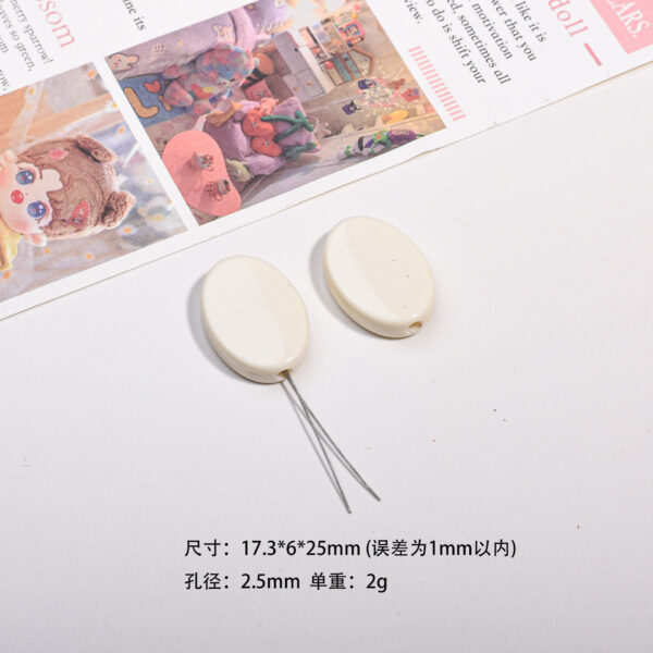 Wholesale Light Luxury Acrylic Loose Beads Ellipse Solid Color Electroplated DIY Beads for Phone Charm Bag Chain Bracelet Making Gift Resale