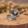 Wholesale Vintage Leaf Ring Adjustable Silver Alloy Ring Fashion Accessory Boutique Resale