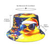 Wholesale Fashion Duck Pattern Bucket Hat Sun Protection Unisex Hat for Outdoor Travel