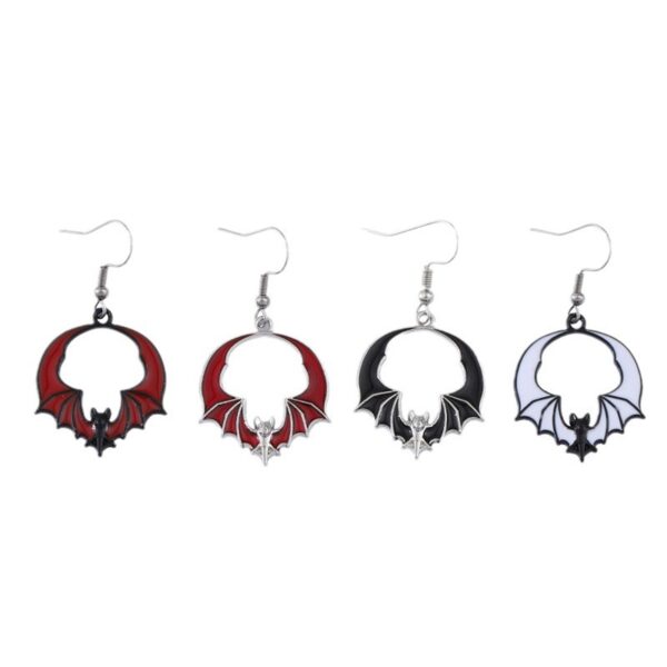 oly-659d4abbe524bacd7edc0053d55a1c46 Wholesale Exaggerated Bat Pendant Earrings Red Black Zinc Alloy Party Jewelry for Resale