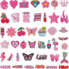 oly-65aea13ec470e80f0026656e793b94ce Wholesale Fashion Accessory Polyester Embroidery Patches Cute Girl Pink Strawberry Star Patch for Clothing Resale