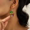 oly-65b47427d428f0d89dadc349cf46752b Wholesale Acrylic African Map Theme Earrings Double Sided Printed Jewelry Accessory for Boutique Resale