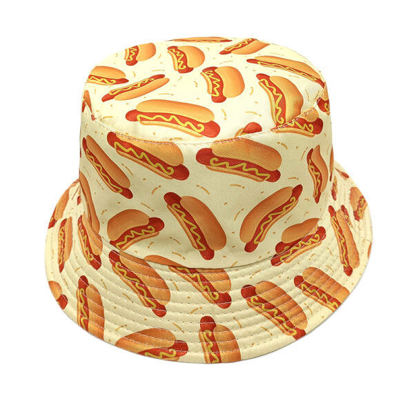 oly-65c661e9d85ec2c516691c202a1acfe8 Wholesale Hot Dog Hamburger Pattern Double Sided Bucket Hat Fashion Accessory Boutique Resale