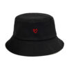 oly-65d3a798f3090c848229ba87e82740e2 Wholesale Chic Heart Embroidery Bucket Hat Cotton Sun Protection Fashion Accessory
