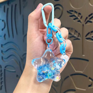 Oil-filled bubble beads five-pointed star-blue / Packed in a single opp bag