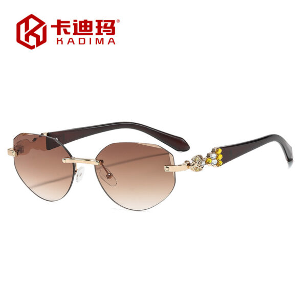 oly-65f6cd9c26c125ee9f07fad4a6102c3a Wholesale Rimless Polygon Sunglasses for Women UV400 Black Gray Trendy Street Style Sunglasses for Resale
